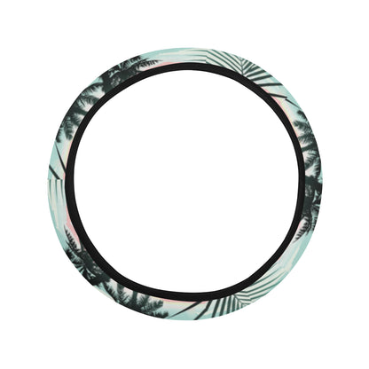 Palm Tree Pattern Print Design A03 Steering Wheel Cover with Elastic Edge