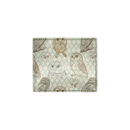 Owl Pattern Print Design A03 Men's ID Card Wallet