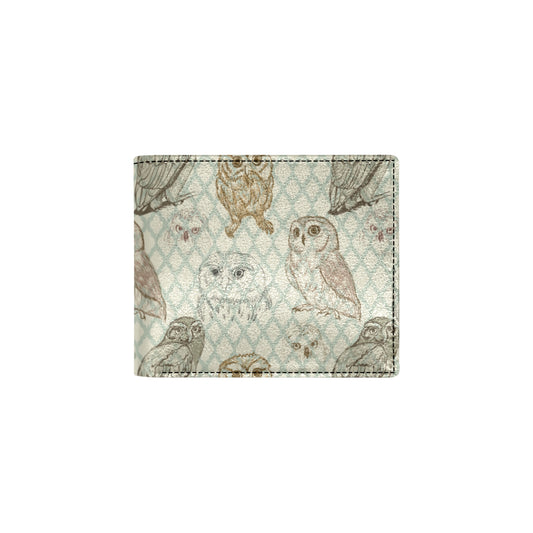 Owl Pattern Print Design A03 Men's ID Card Wallet