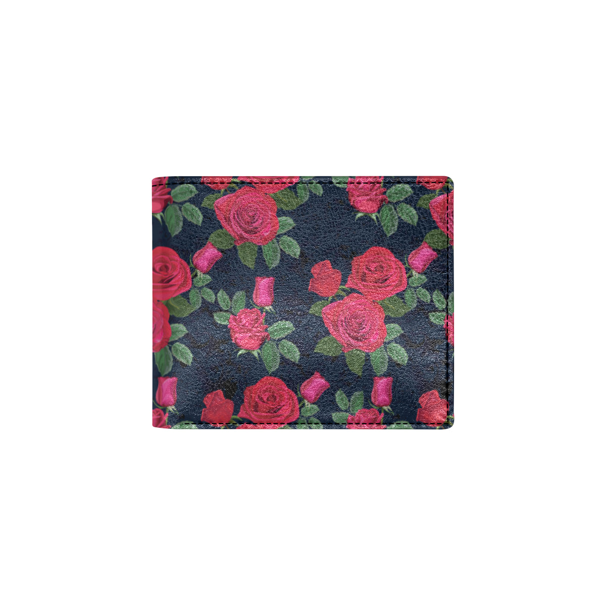 Rose Pattern Print Design A04 Men's ID Card Wallet