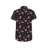Flamingo Pink Print Pattern Men's Short Sleeve Button Up Shirt