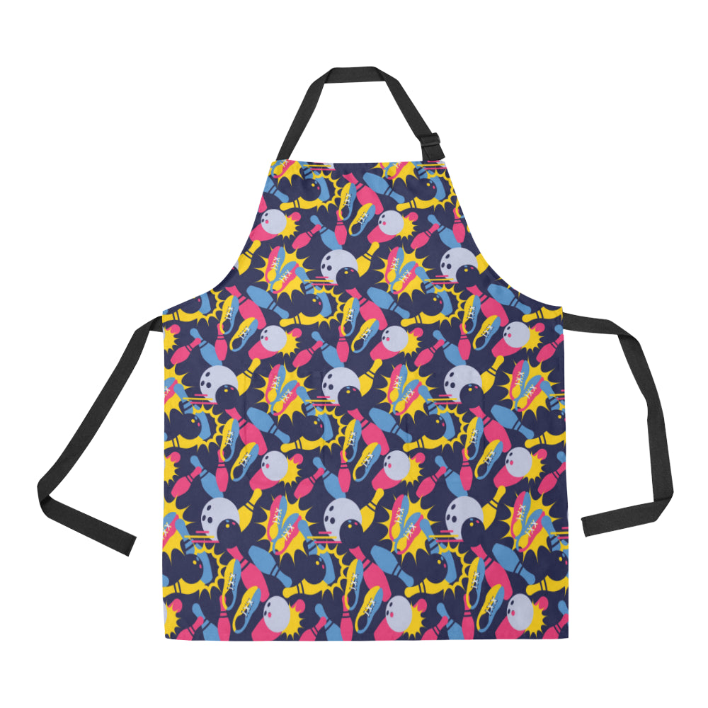 Bowling Pattern Print Design 02 Apron with Pocket