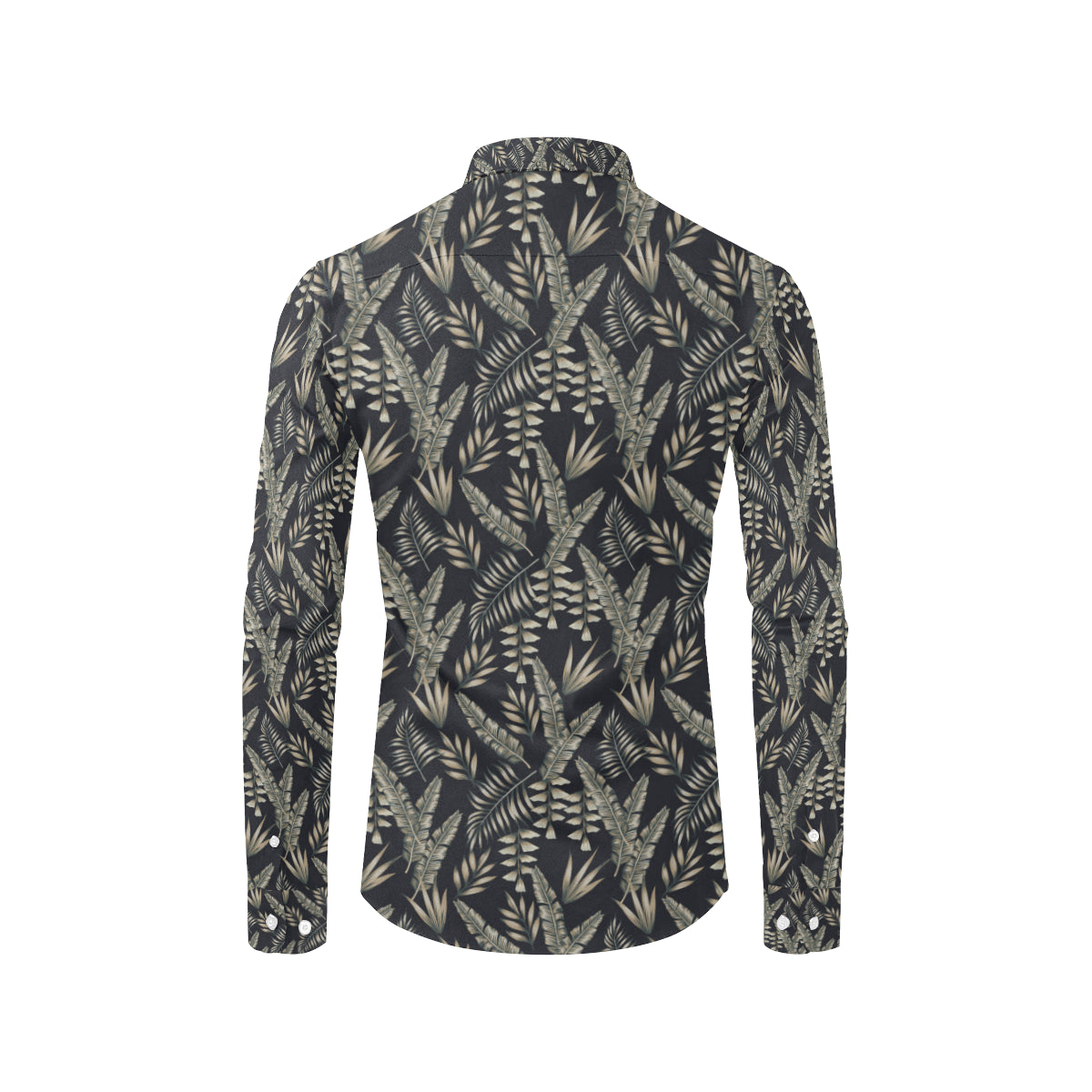 Banana Leaf Pattern Print Design 07 Men's Long Sleeve Shirt