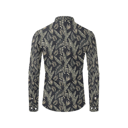 Banana Leaf Pattern Print Design 07 Men's Long Sleeve Shirt