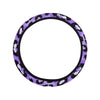 Leopard Purple Skin Print Steering Wheel Cover with Elastic Edge