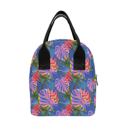 Tropical Flower Pattern Print Design TF025 Insulated Lunch Bag