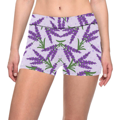 Lavender Pattern Print Design LV02 Yoga Shorts