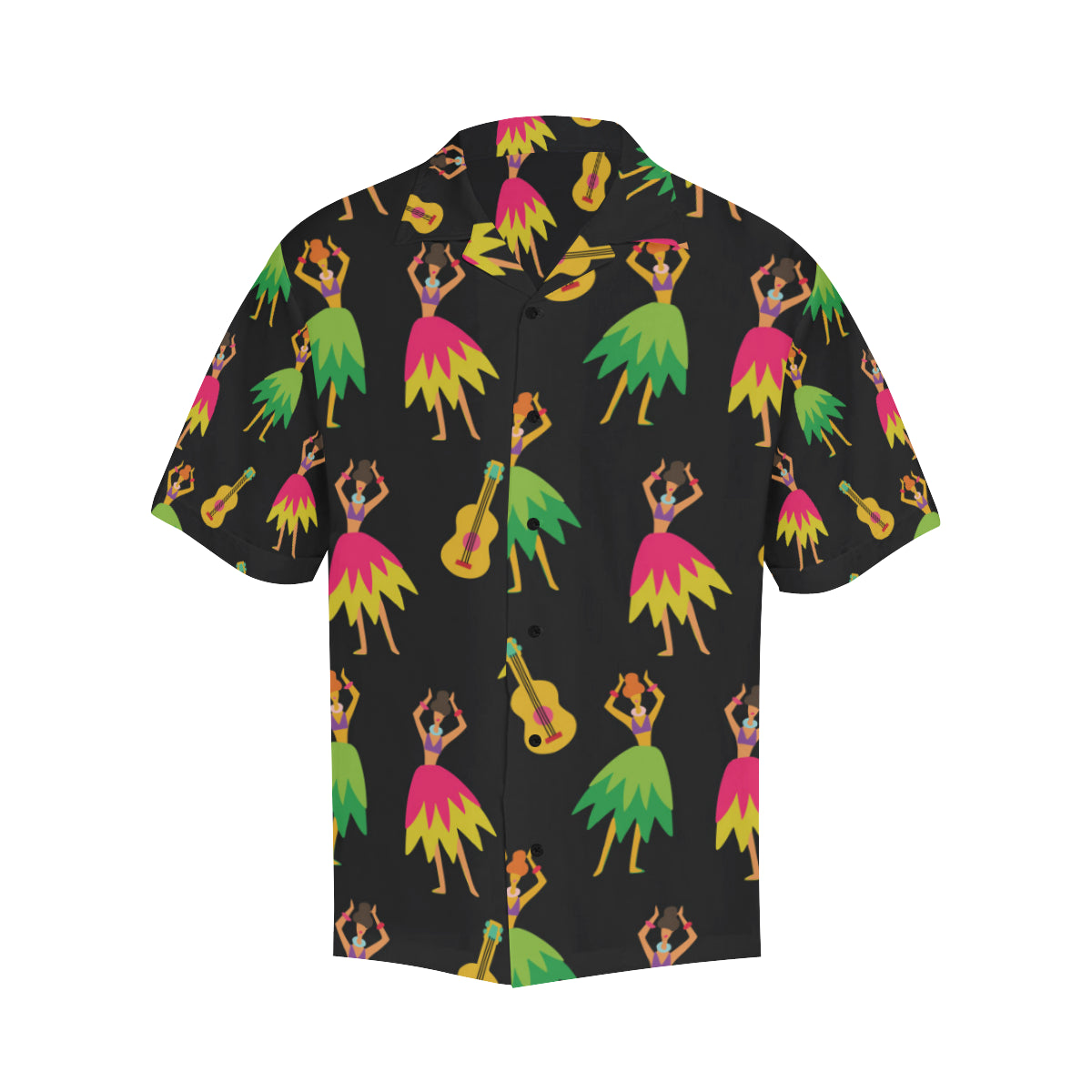 Hula Dancers Hawaiian Girl Pattern Print Design 03 Men's Hawaiian Shirt