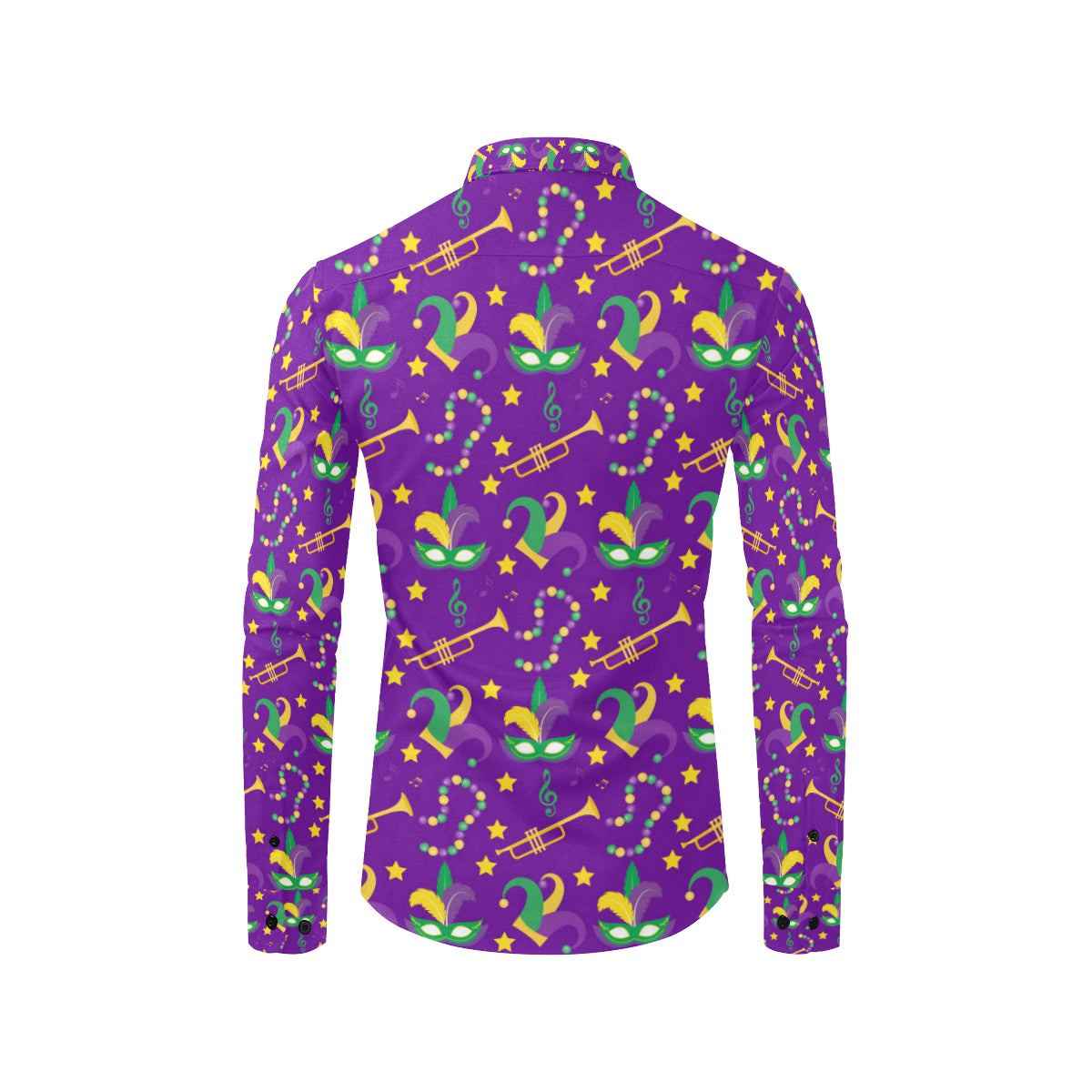 Mardi Gras Pattern Print Design 06 Men's Long Sleeve Shirt