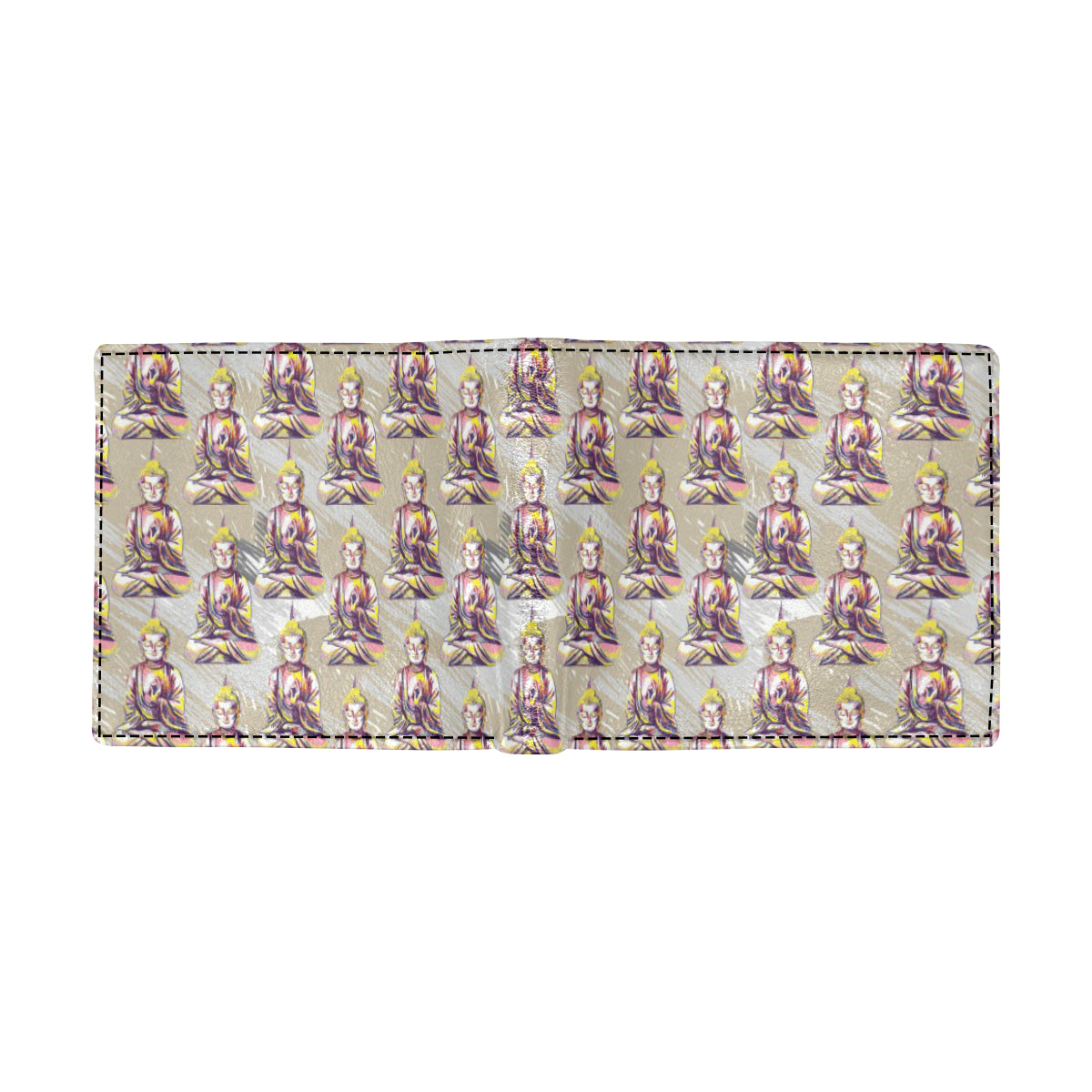 Buddha Pattern Print Design 07 Men's ID Card Wallet