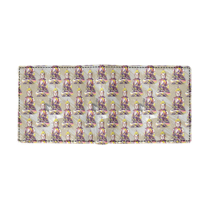 Buddha Pattern Print Design 07 Men's ID Card Wallet