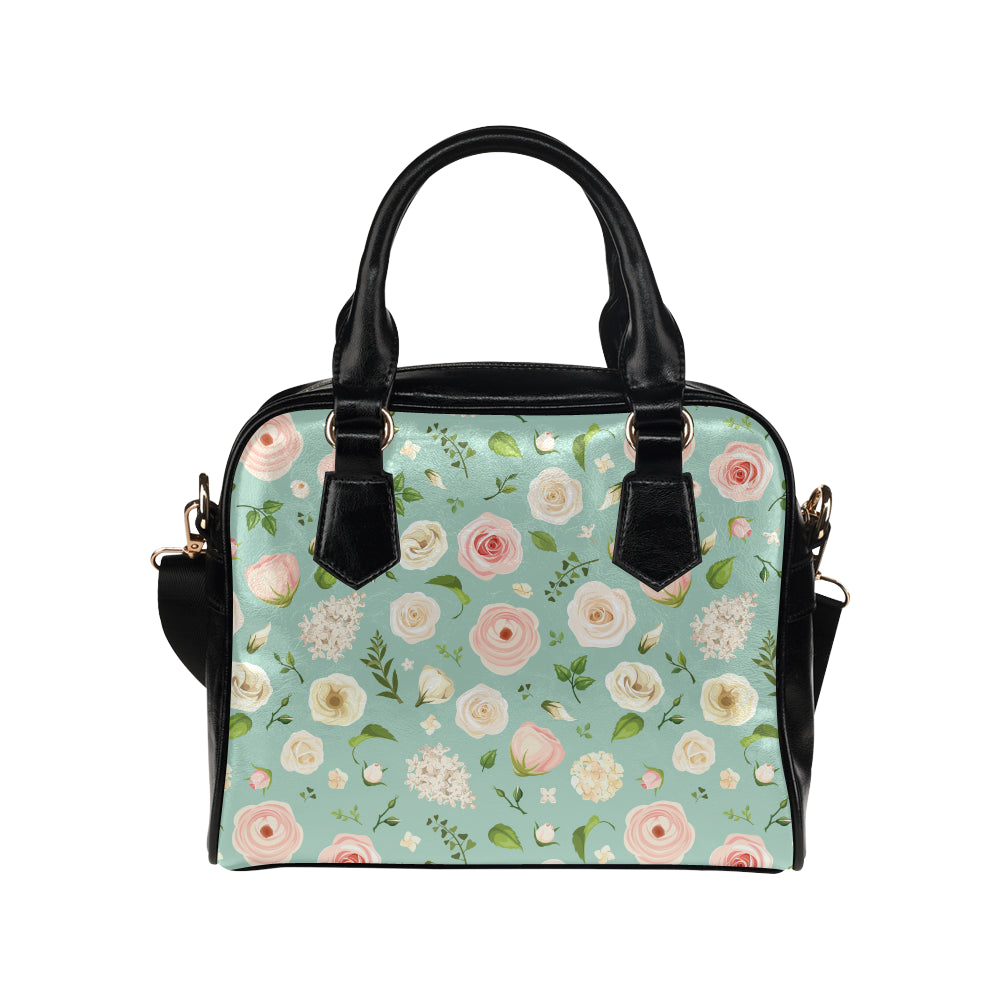 Lisianthus Pattern Print Design 01 Shoulder Handbag