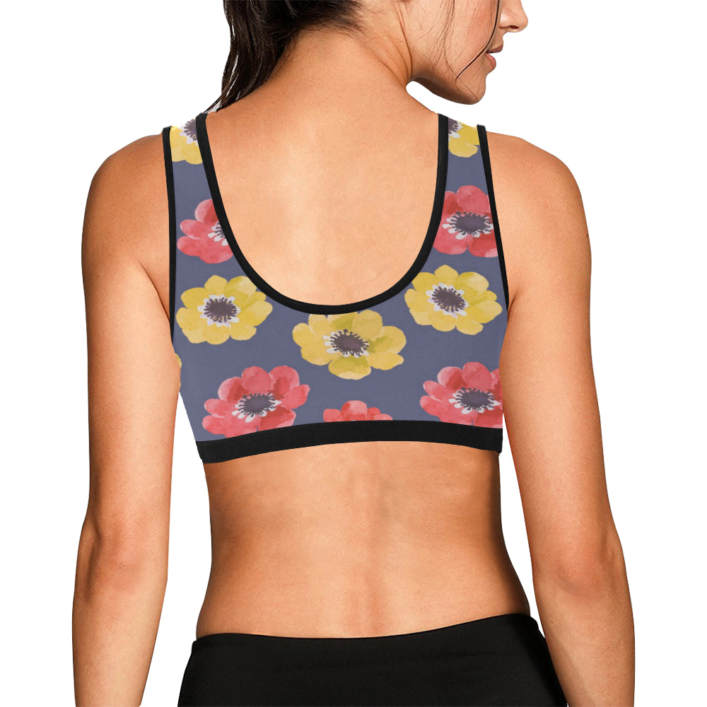 Anemone Pattern Print Design AM010 Sports Bra