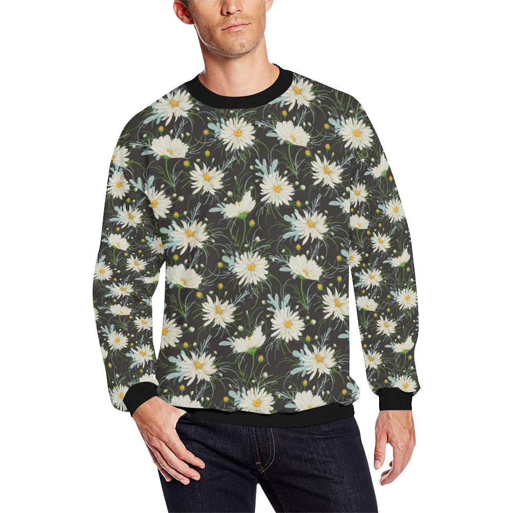 Daisy Pattern Print Design DS08 Men Long Sleeve Sweatshirt