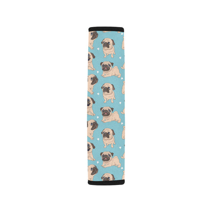 Pug Pattern Print Design A03 Car Seat Belt Cover