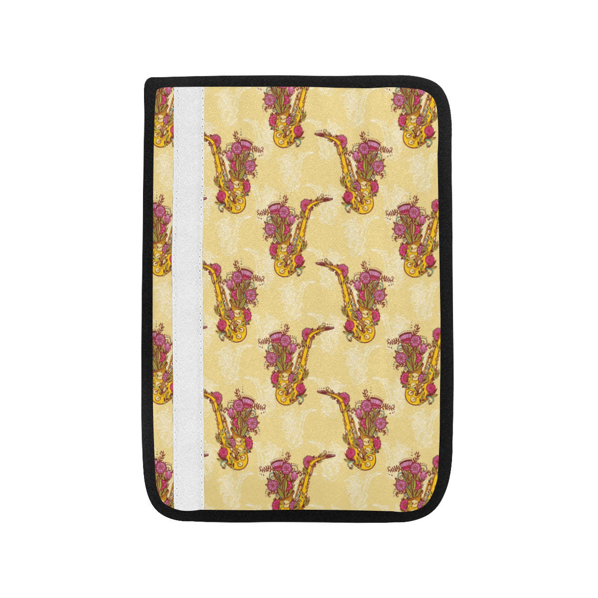 Saxophone Pattern Print Design 04 Car Seat Belt Cover
