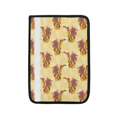 Saxophone Pattern Print Design 04 Car Seat Belt Cover