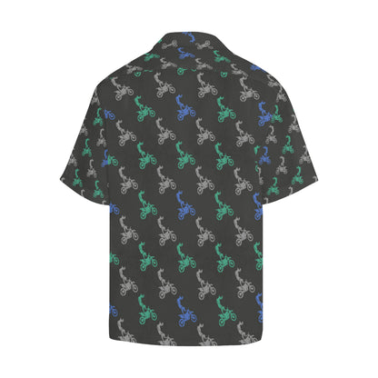 Motocross Pattern Print Design 02 Men's Hawaiian Shirt