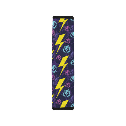 Lightning Thunder Pattern Print Design 01 Car Seat Belt Cover