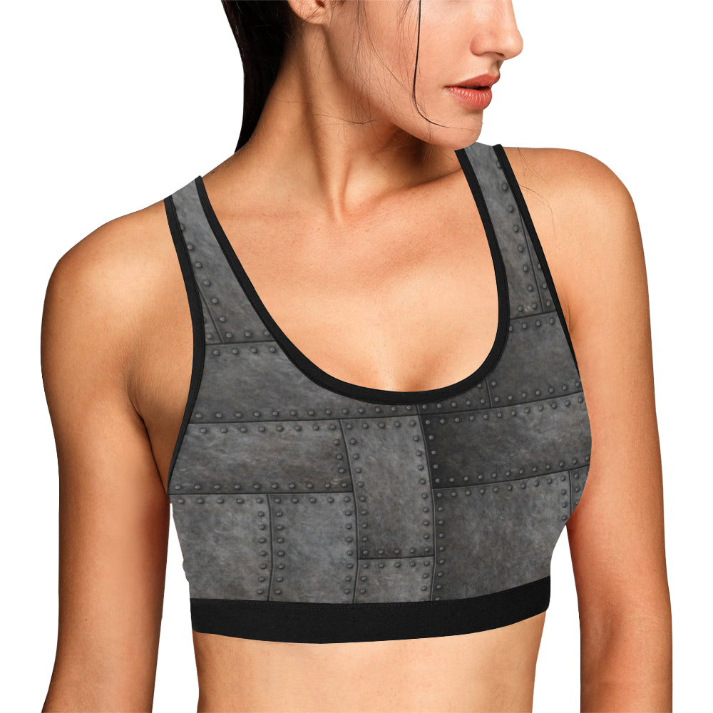 Armor Pattern Print Design 02 Sports Bra