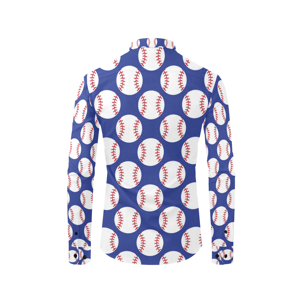 Baseball Blue Background Men's Long Sleeve Shirt