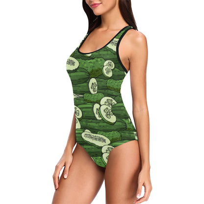 Cucumber Pattern Print Design CC01 Women Swimsuit