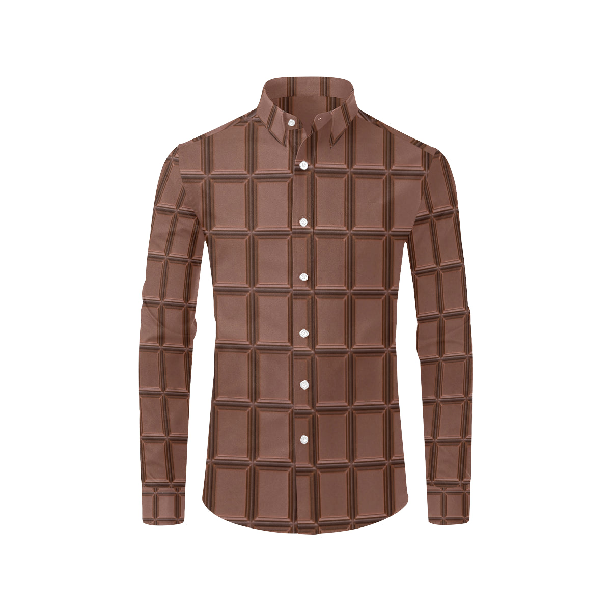 Chocolate Pattern Print Design 03 Men's Long Sleeve Shirt