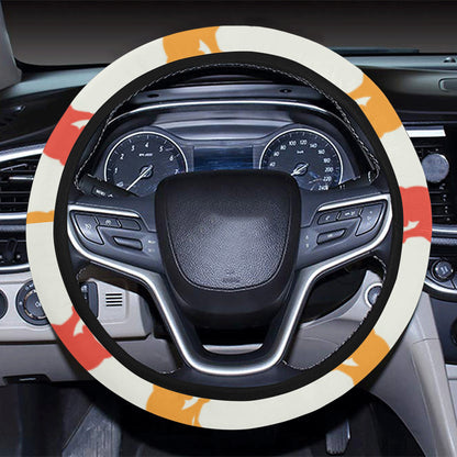 Cat Pattern Print Design 03 Steering Wheel Cover with Elastic Edge