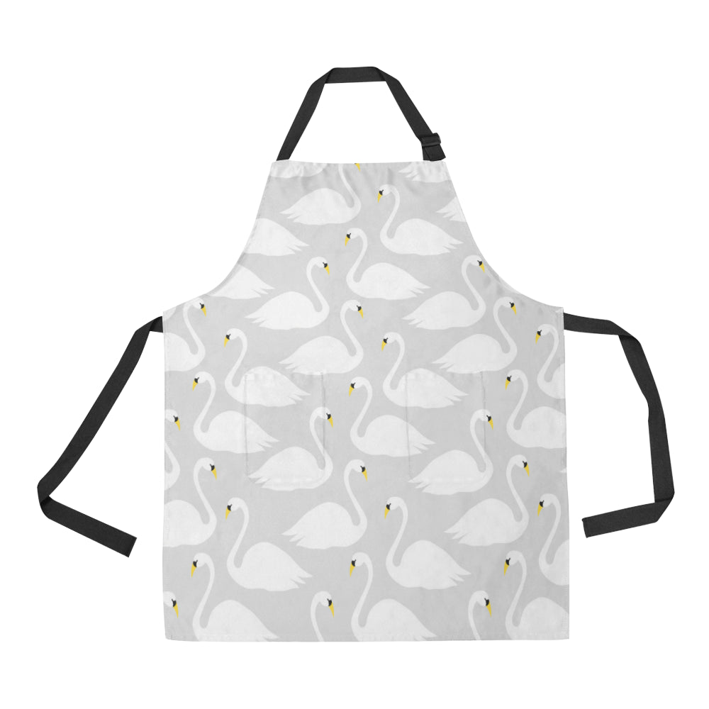 Swan Pattern Print Design 02 Apron with Pocket
