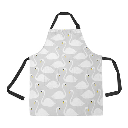 Swan Pattern Print Design 02 Apron with Pocket