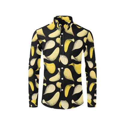 Potato Pattern Print Design A02 Men's Long Sleeve Shirt