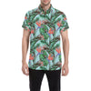 Bird Of Paradise Pattern Print Design BOP01 Men's Short Sleeve Button Up Shirt