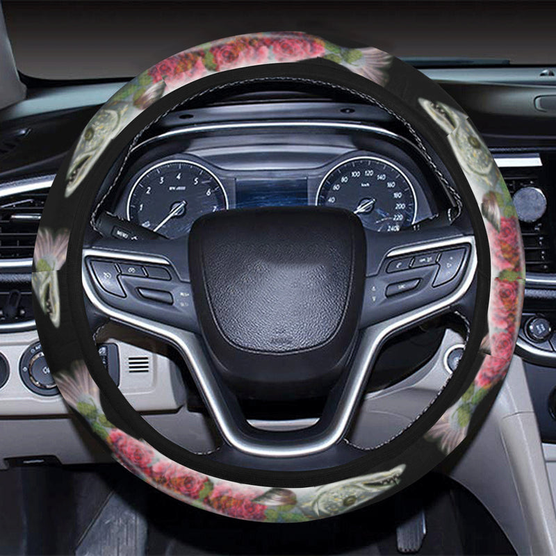 Barracuda Pattern Print Design 02 Steering Wheel Cover with Elastic Edge