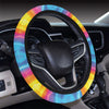 Flame Fire Blue Design Print Steering Wheel Cover with Elastic Edge