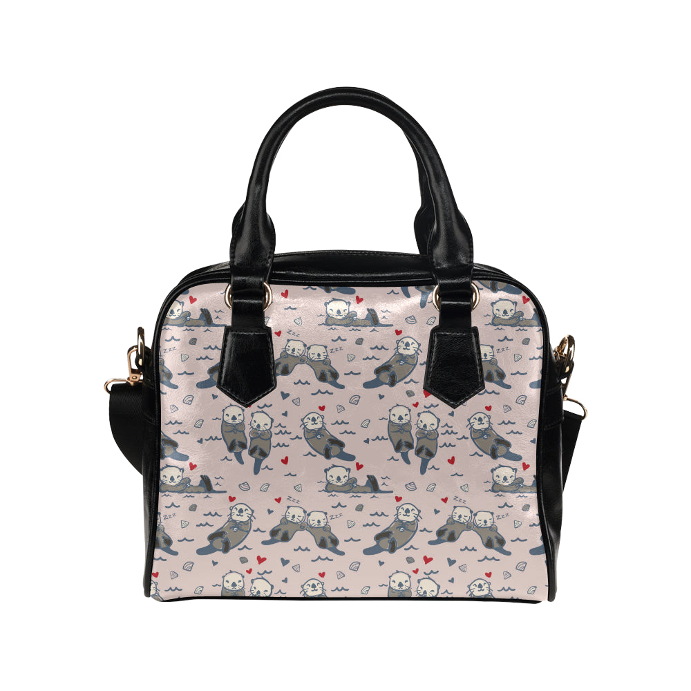 Sea Otter Pattern Print Design 02 Shoulder Handbag