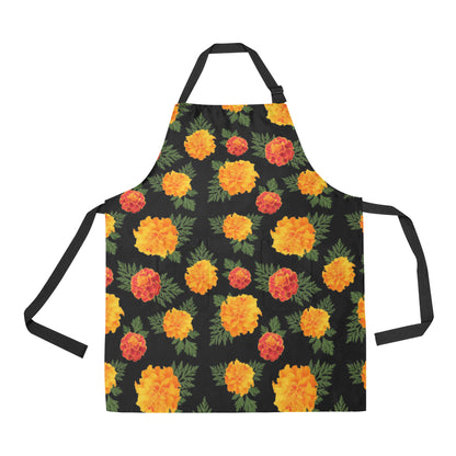 Marigold Pattern Print Design MR05 Apron with Pocket