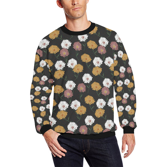 Daisy Pattern Print Design DS04 Men Long Sleeve Sweatshirt
