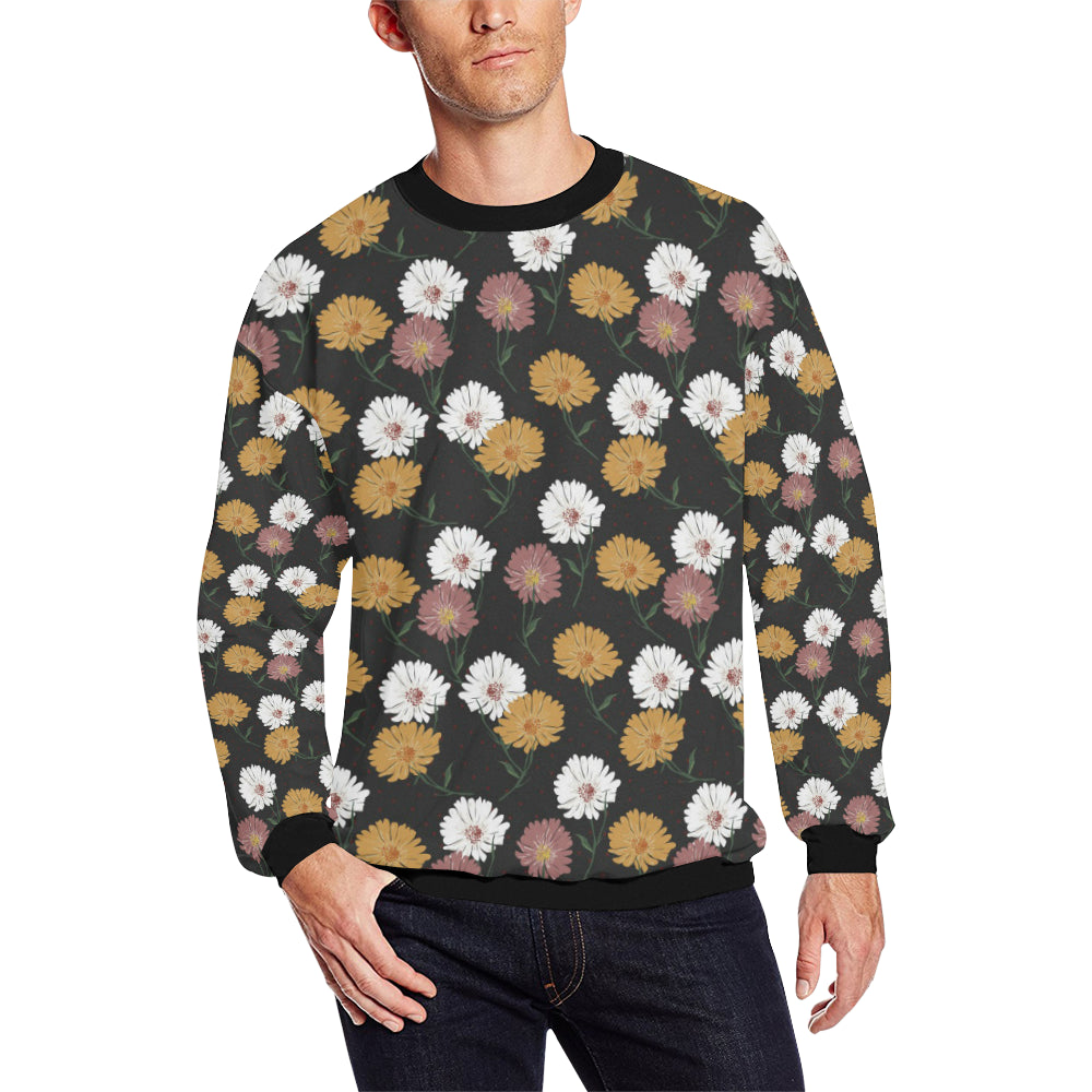 Daisy Pattern Print Design DS04 Men Long Sleeve Sweatshirt