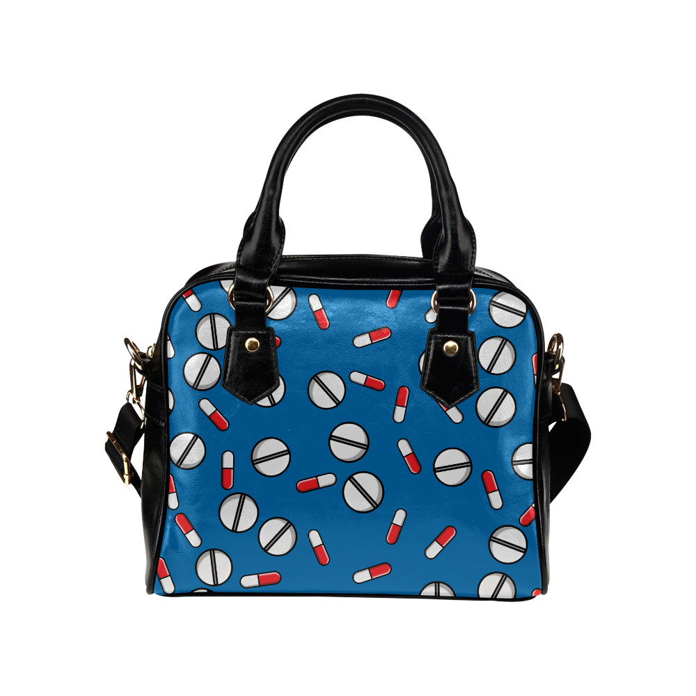 Pill Pattern Print Design A05 Shoulder Handbag