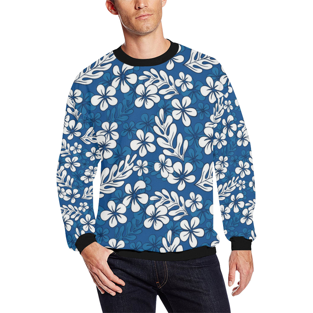 Plumeria Pattern Print Design PM015 Men Long Sleeve Sweatshirt