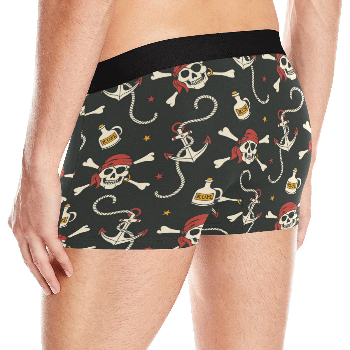 Pirate Pattern Print Design A02 Men's Boxer Briefs