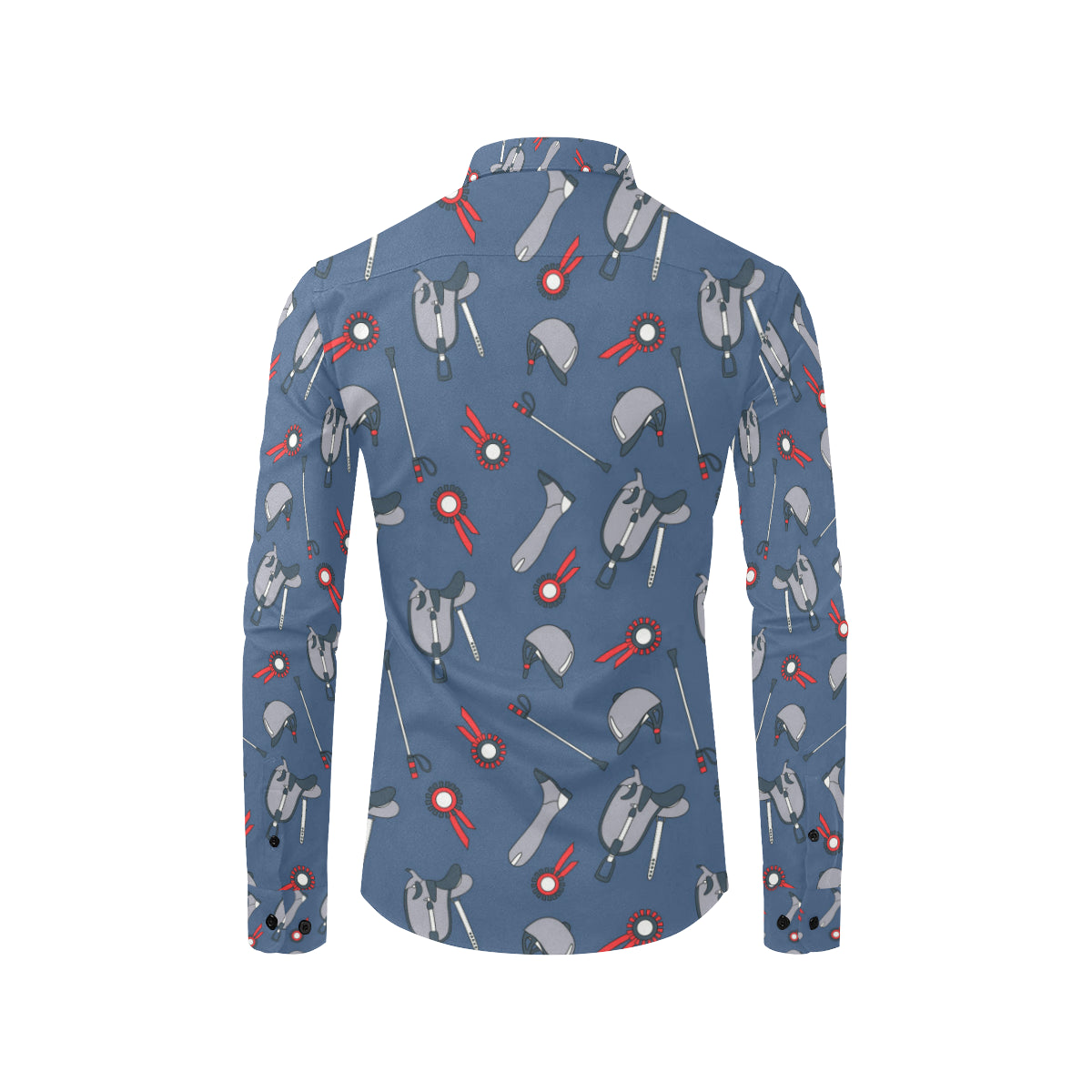 Equestrian Equipment Background Men's Long Sleeve Shirt