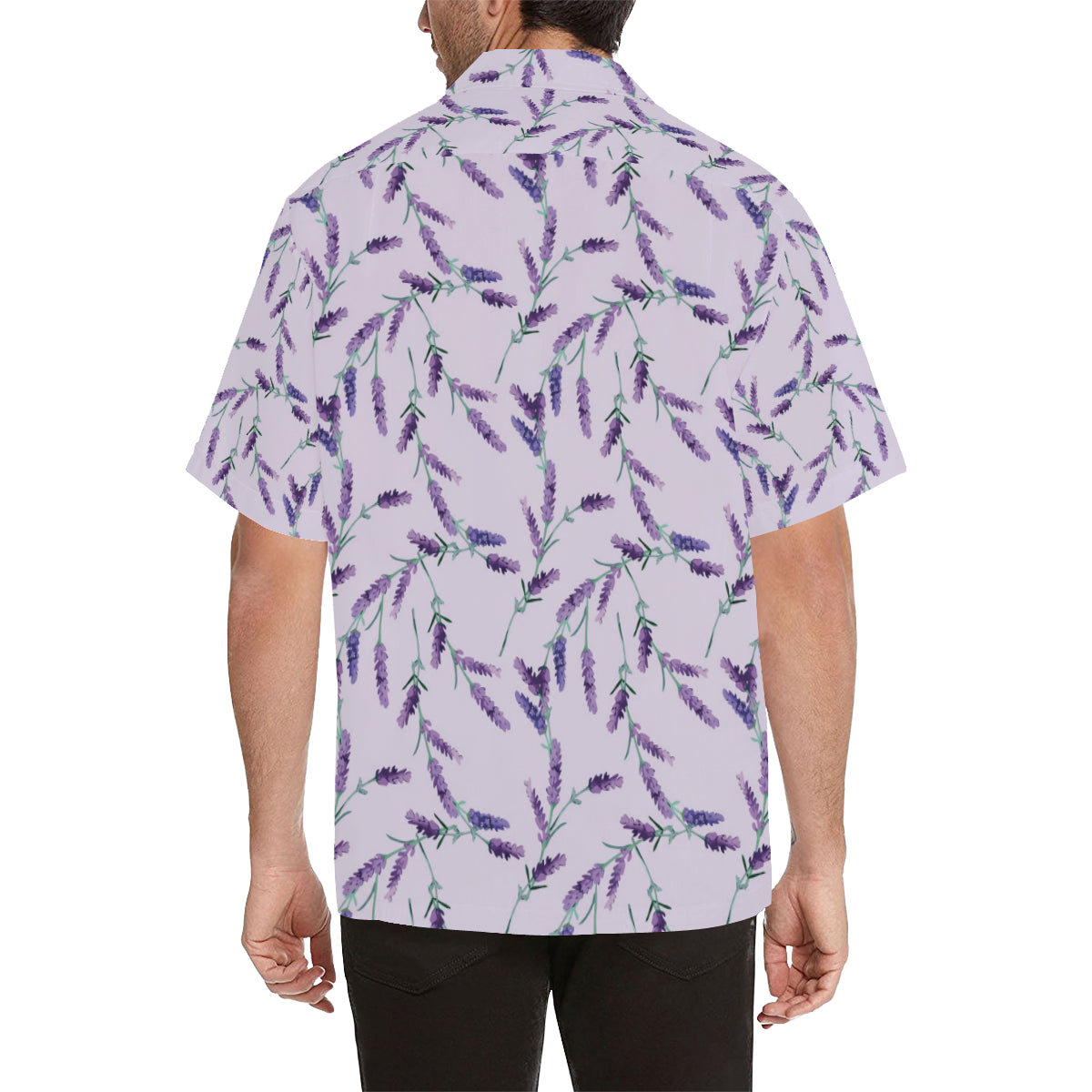 Lavender Pattern Print Design 02 Men's Hawaiian Shirt