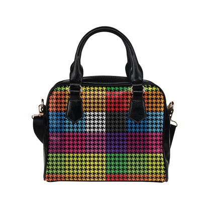 Houndstooth Colorful Pattern Print Design 01 Shoulder Handbag