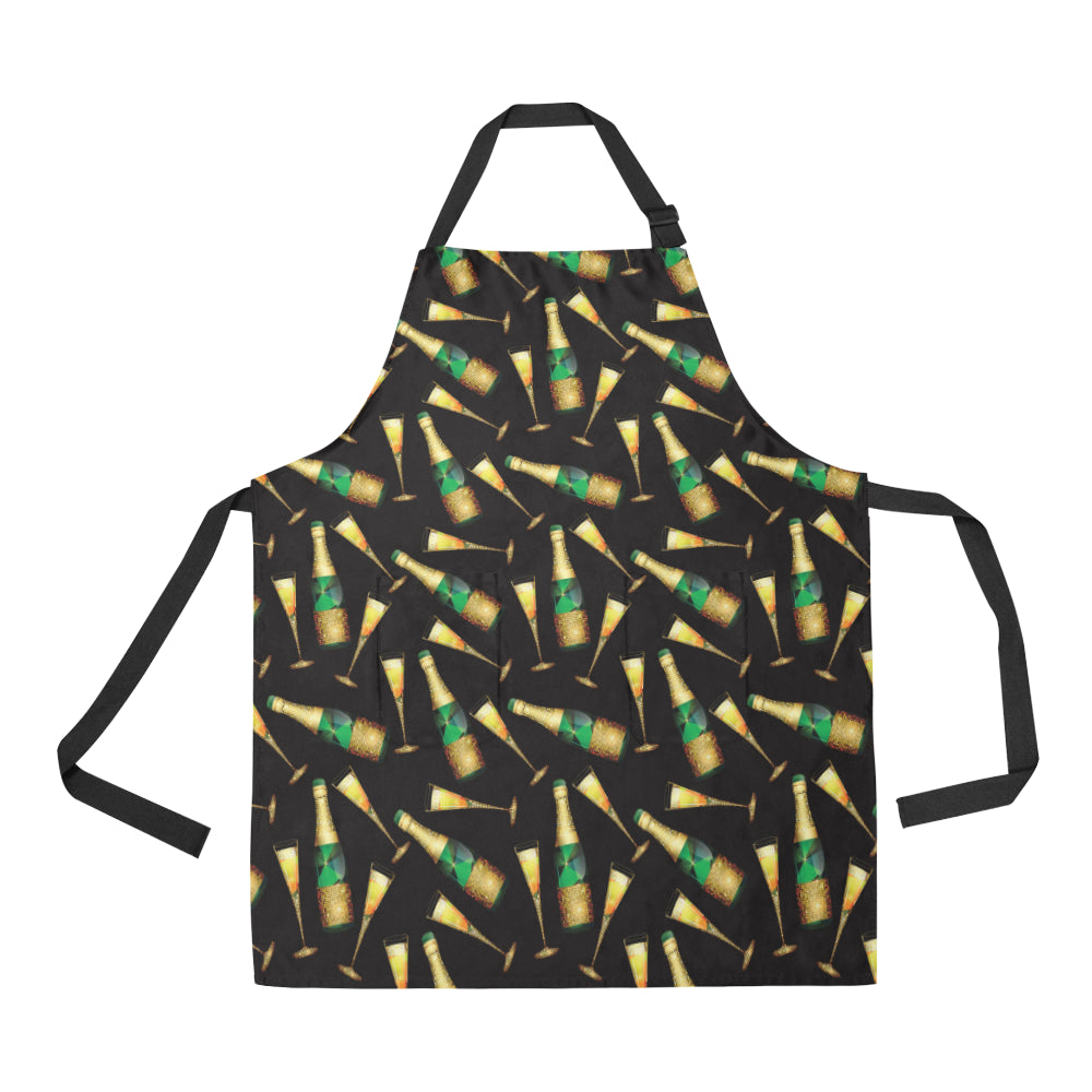 Champagne Pattern Print Design 02 Apron with Pocket