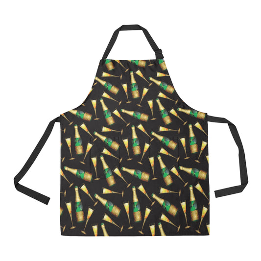 Champagne Pattern Print Design 02 Apron with Pocket