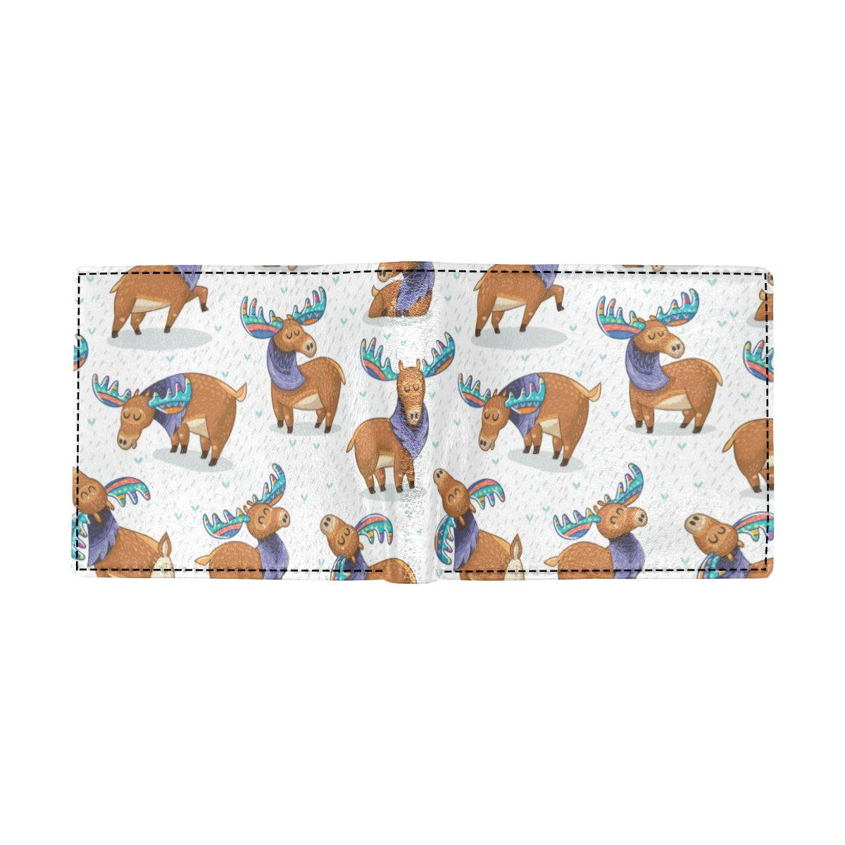Moose Cute Pattern Print Design 01 Men's ID Card Wallet