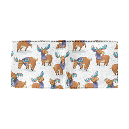 Moose Cute Pattern Print Design 01 Men's ID Card Wallet