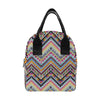 Multicolor zigzag Tribal Aztec Insulated Lunch Bag