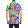 Peace Sign Colorful Pattern Print Design A02 Men's Short Sleeve Button Up Shirt